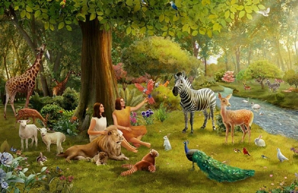 ศาสดาอาดัมกับภรรยาเอวาสุดที่รักในสวนเอเดน